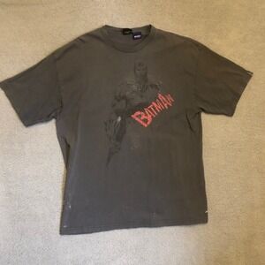 2008 Batman DC Comics T-Shirt XL Faded Grey Promo Graphic Tee Distressed